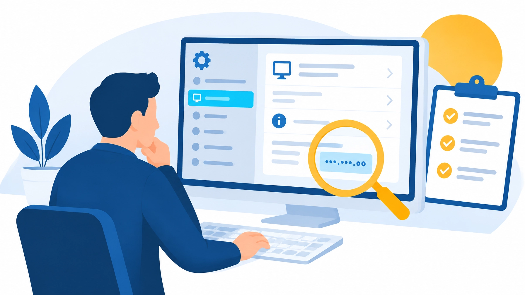 Business user checking Windows version and edition in system settings